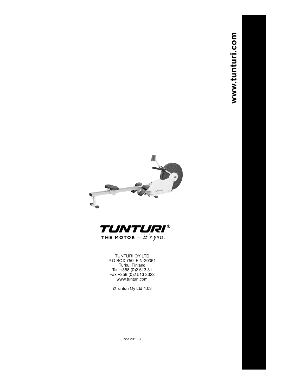 Tunturi R 710 owner manual 583 2010 B 