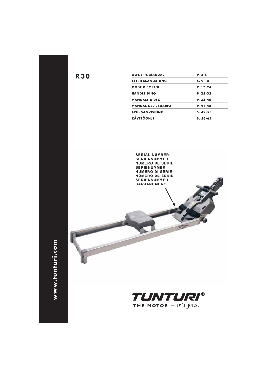 Tunturi R30 owner manual 