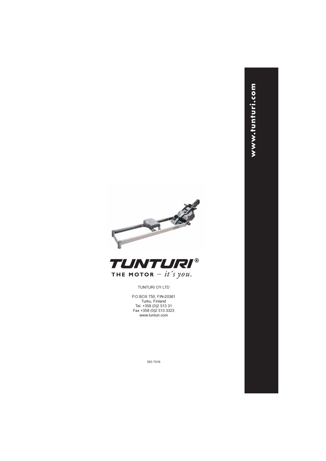 Tunturi R30 owner manual 583 