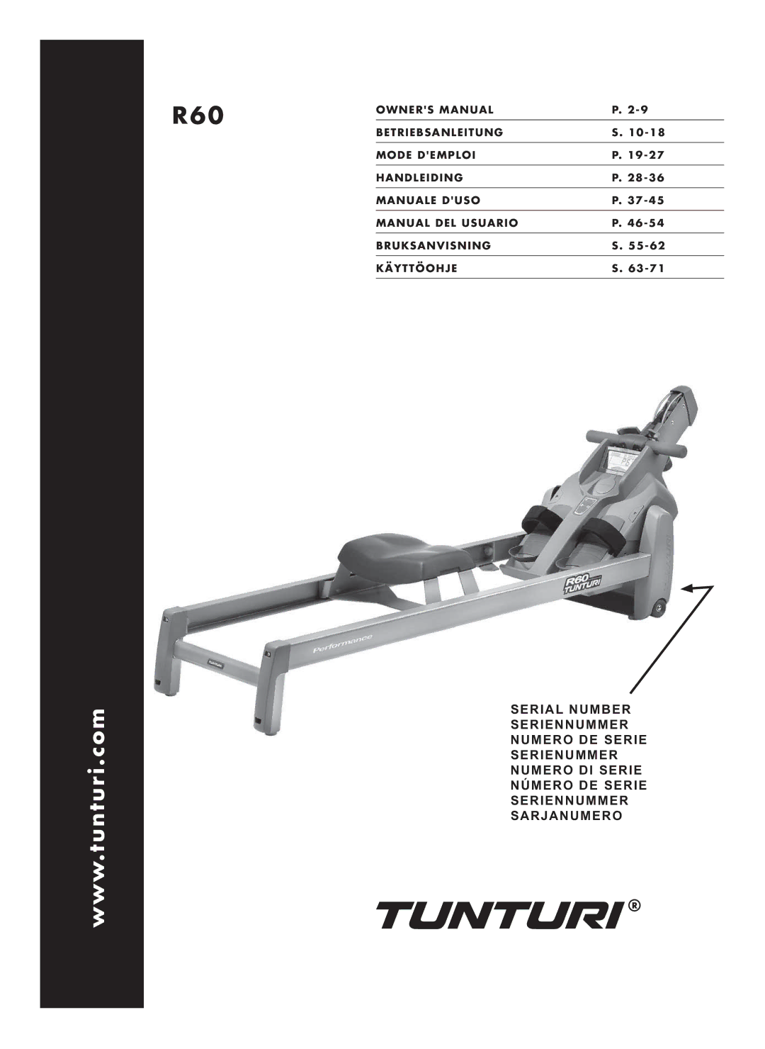 Tunturi R60 owner manual 