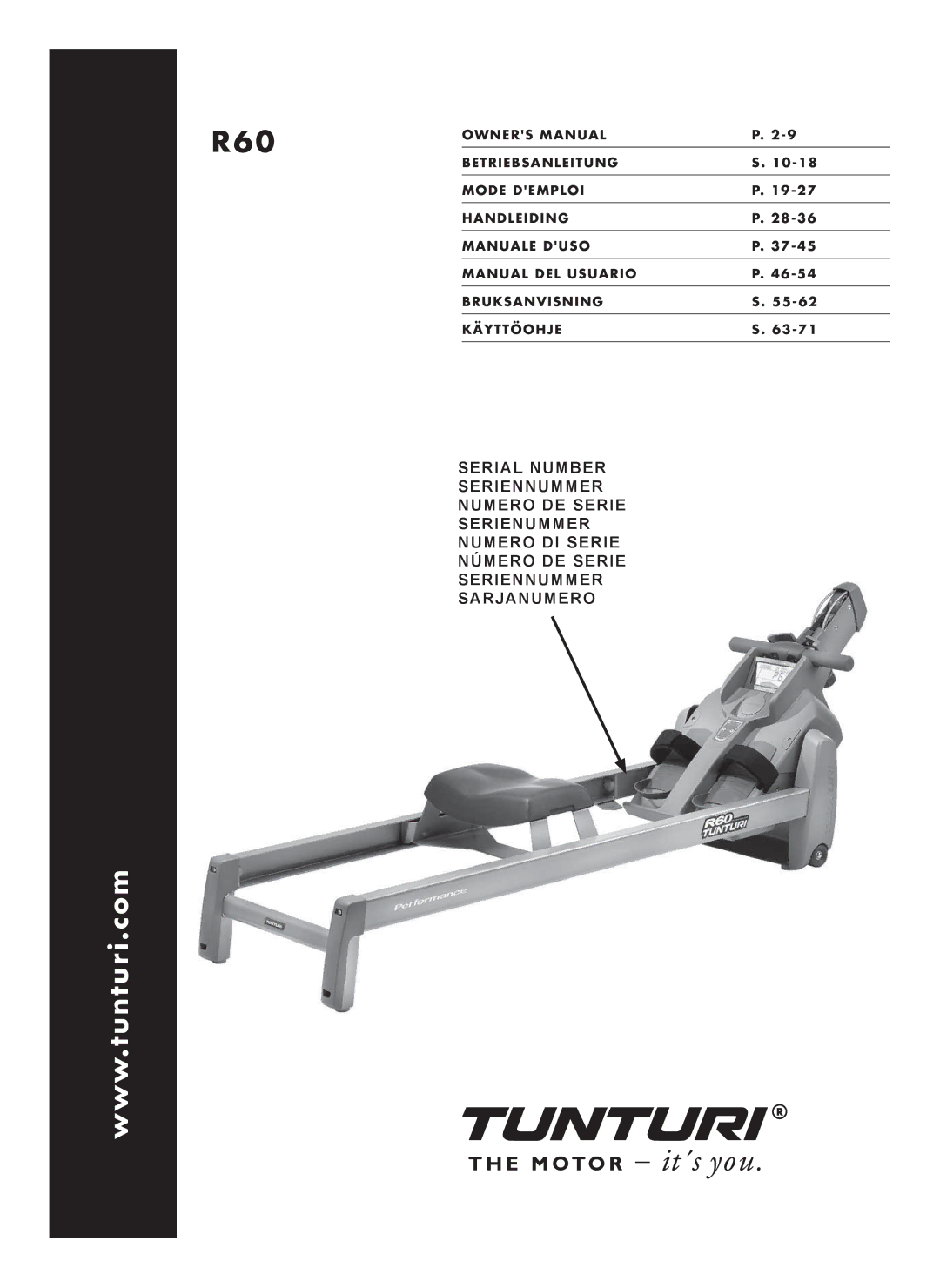 Tunturi R60 owner manual 