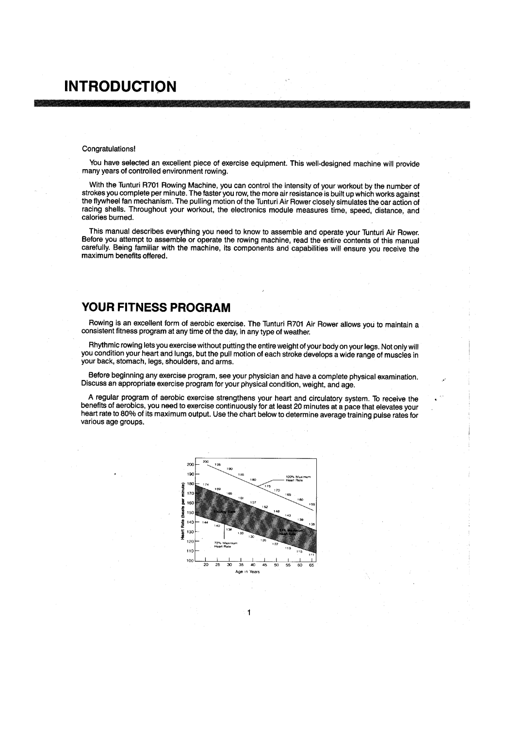 Tunturi R701 manual 