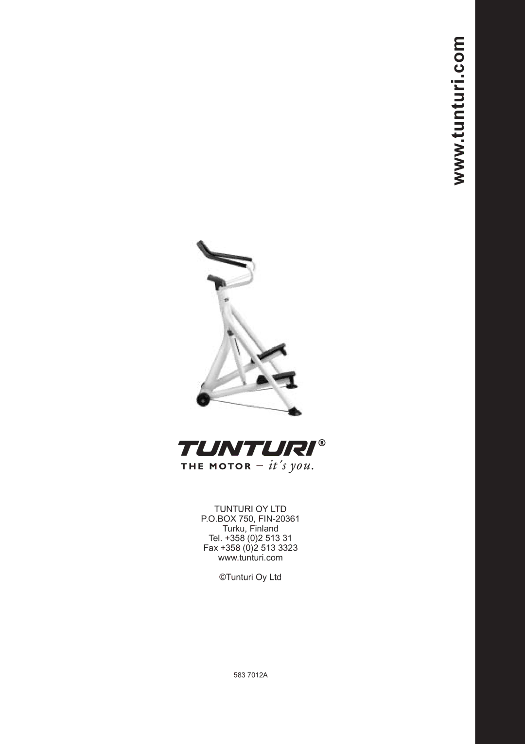 Tunturi S30 owner manual 583 7012A 