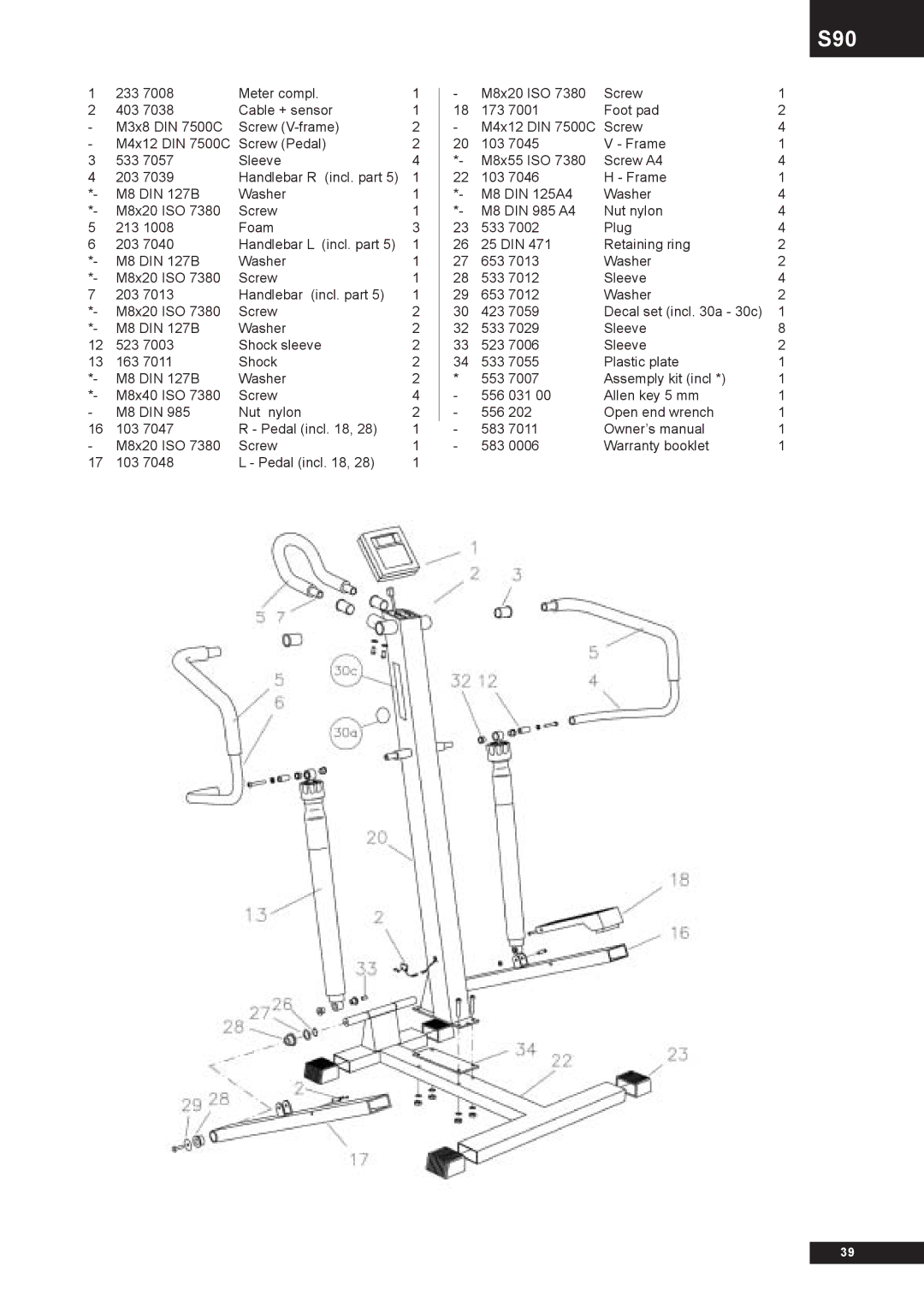 Tunturi S90 owner manual 