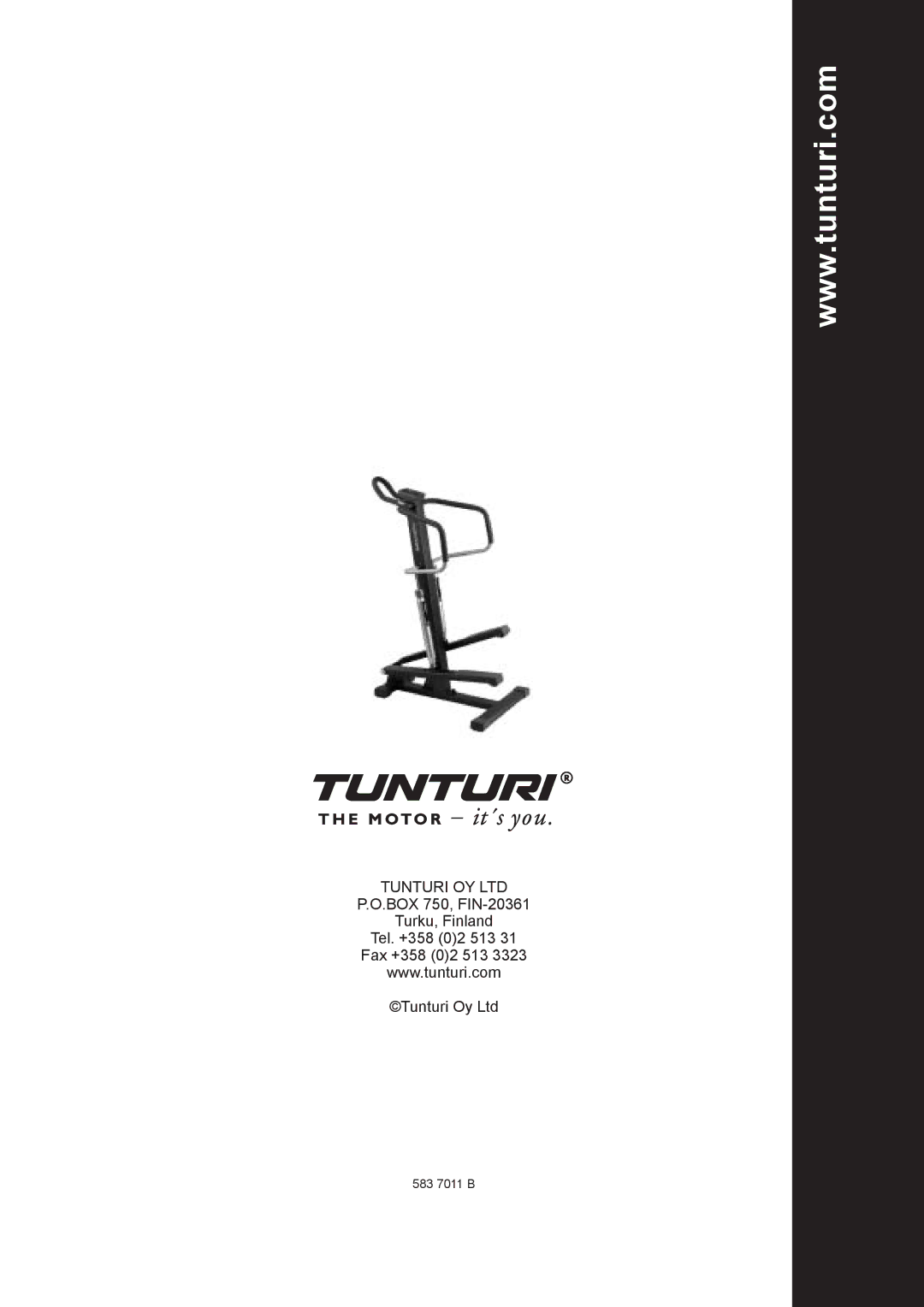 Tunturi S90 owner manual 583 7011 B 