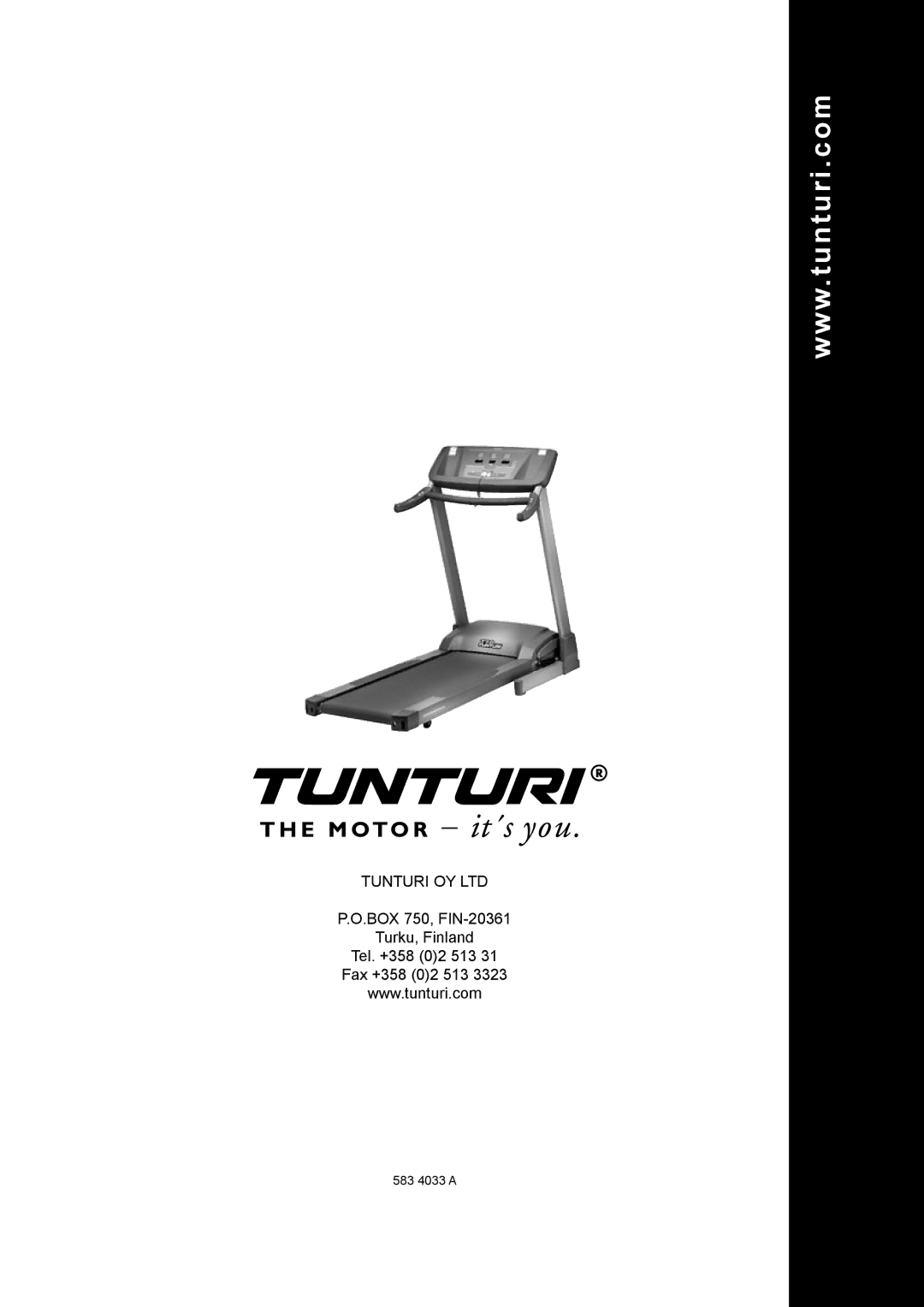 Tunturi T10 owner manual 583 4033 a 