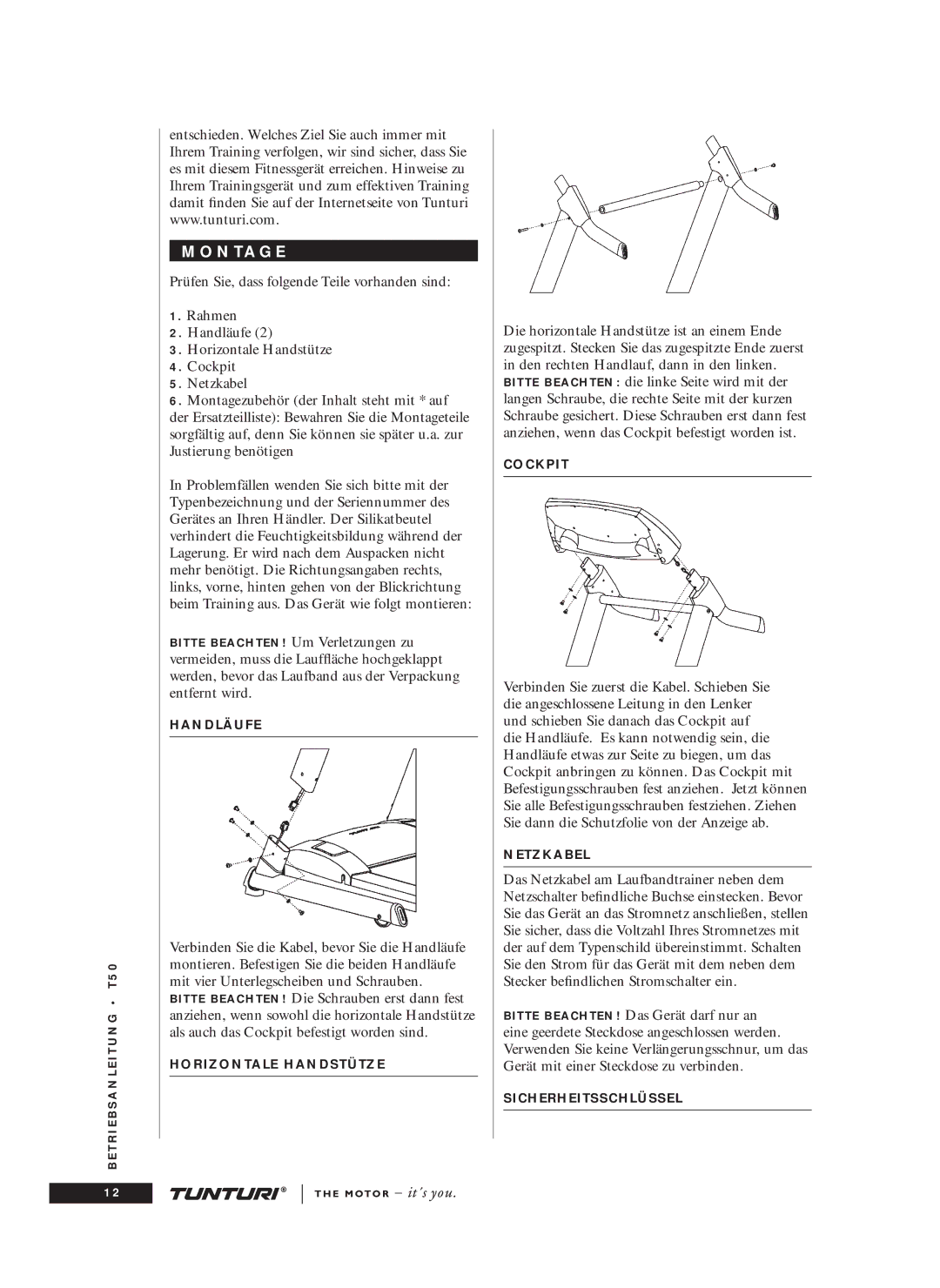 Tunturi T50 owner manual N T a G E 