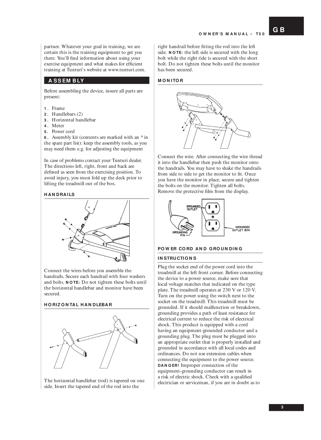 Tunturi T50 owner manual S E M B Ly 