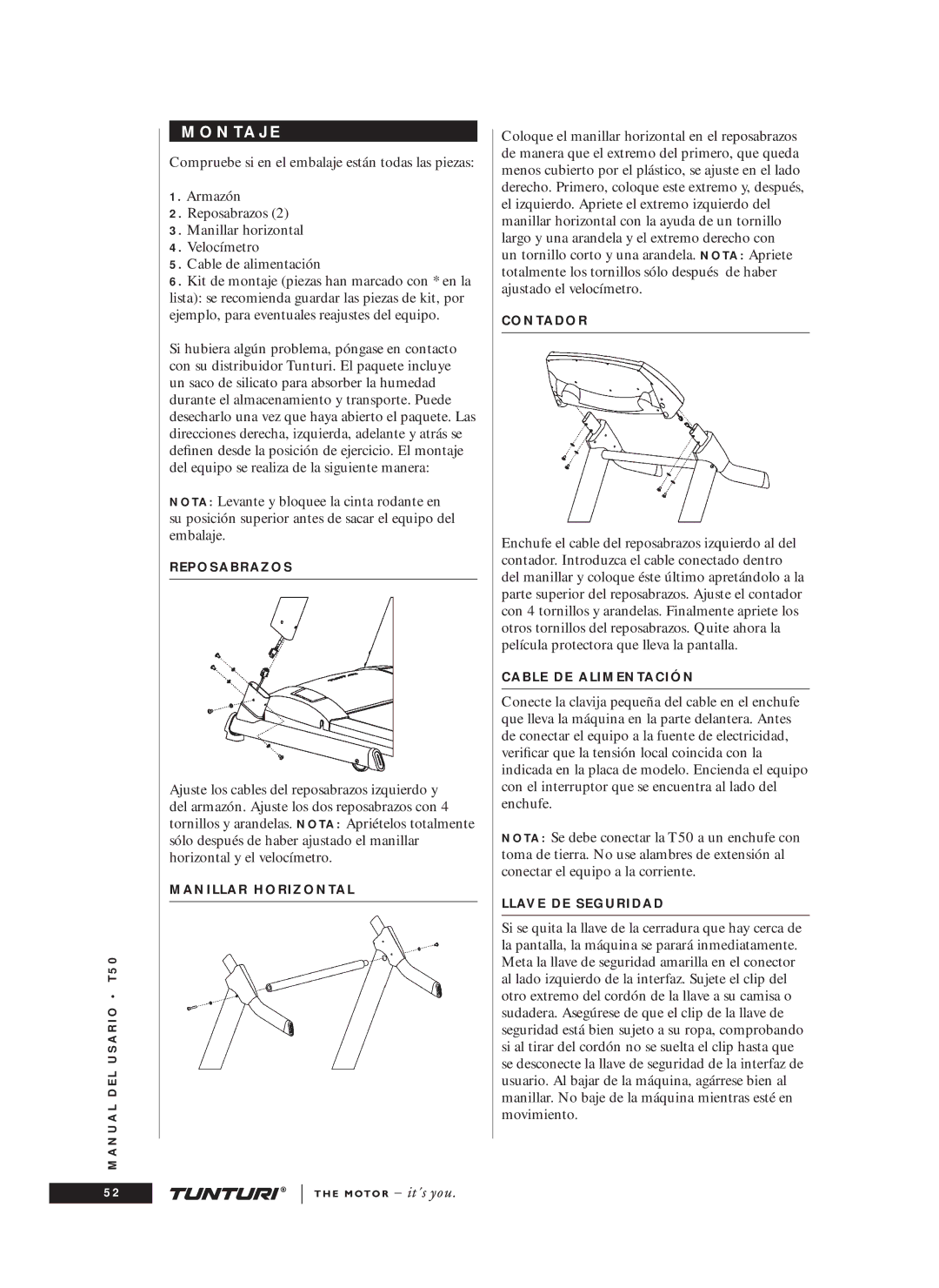 Tunturi T50 owner manual N T a J E 