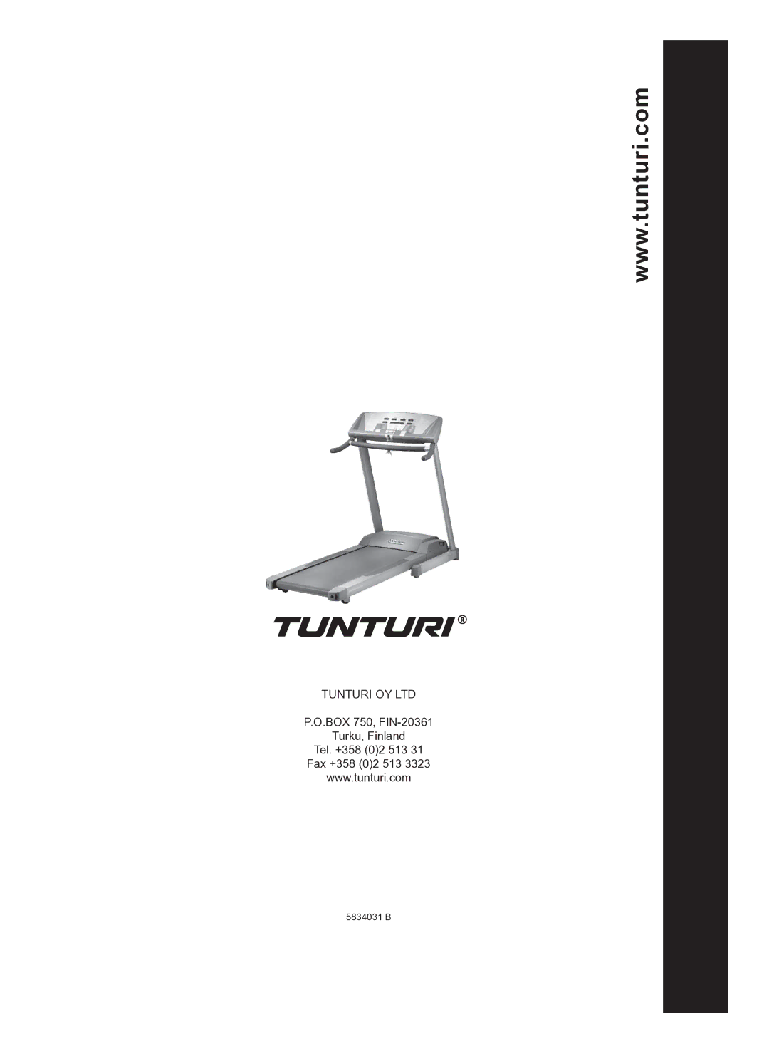 Tunturi T60 owner manual 5834031 B 