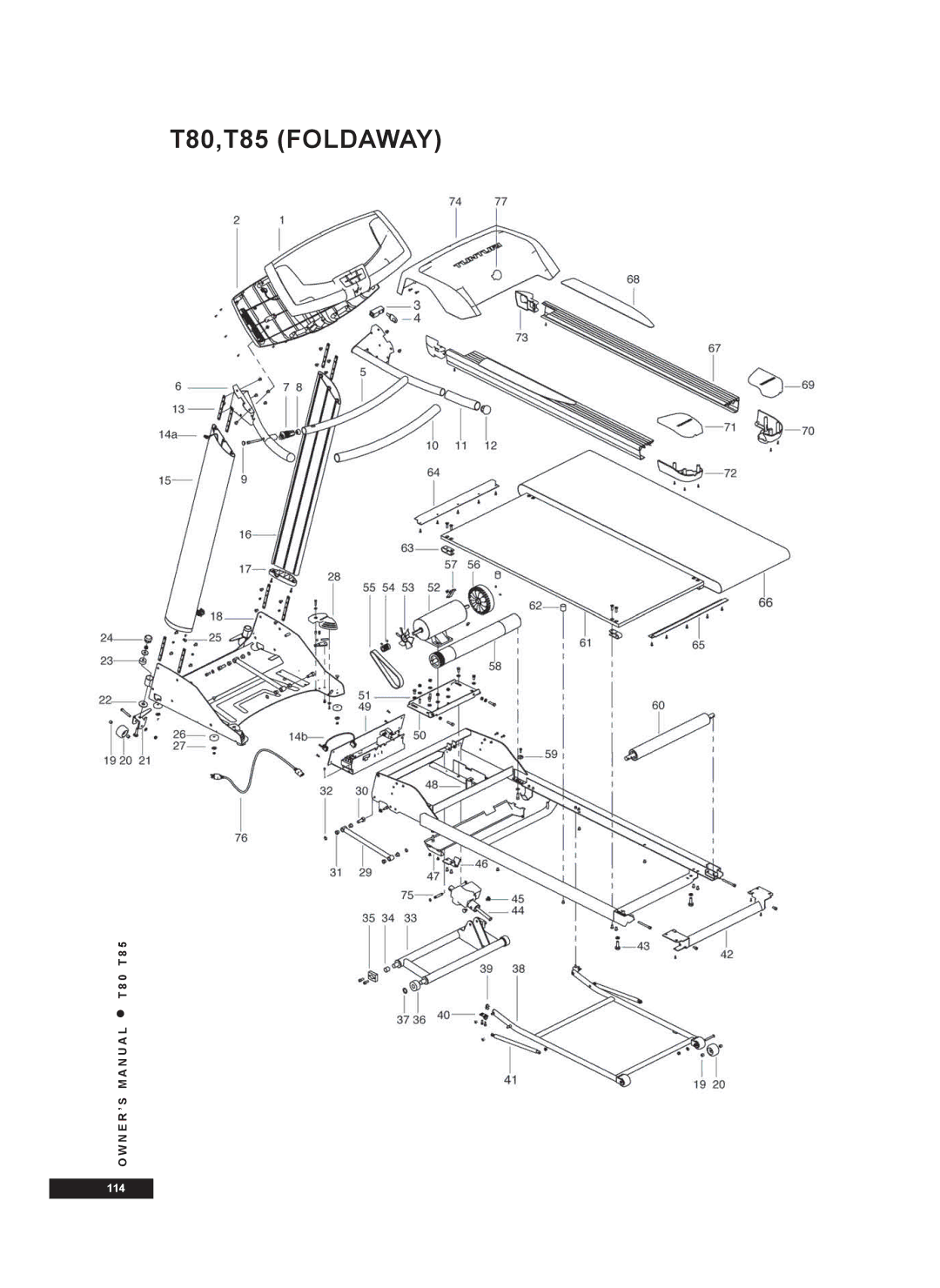 Tunturi owner manual T80,T85 Foldaway 