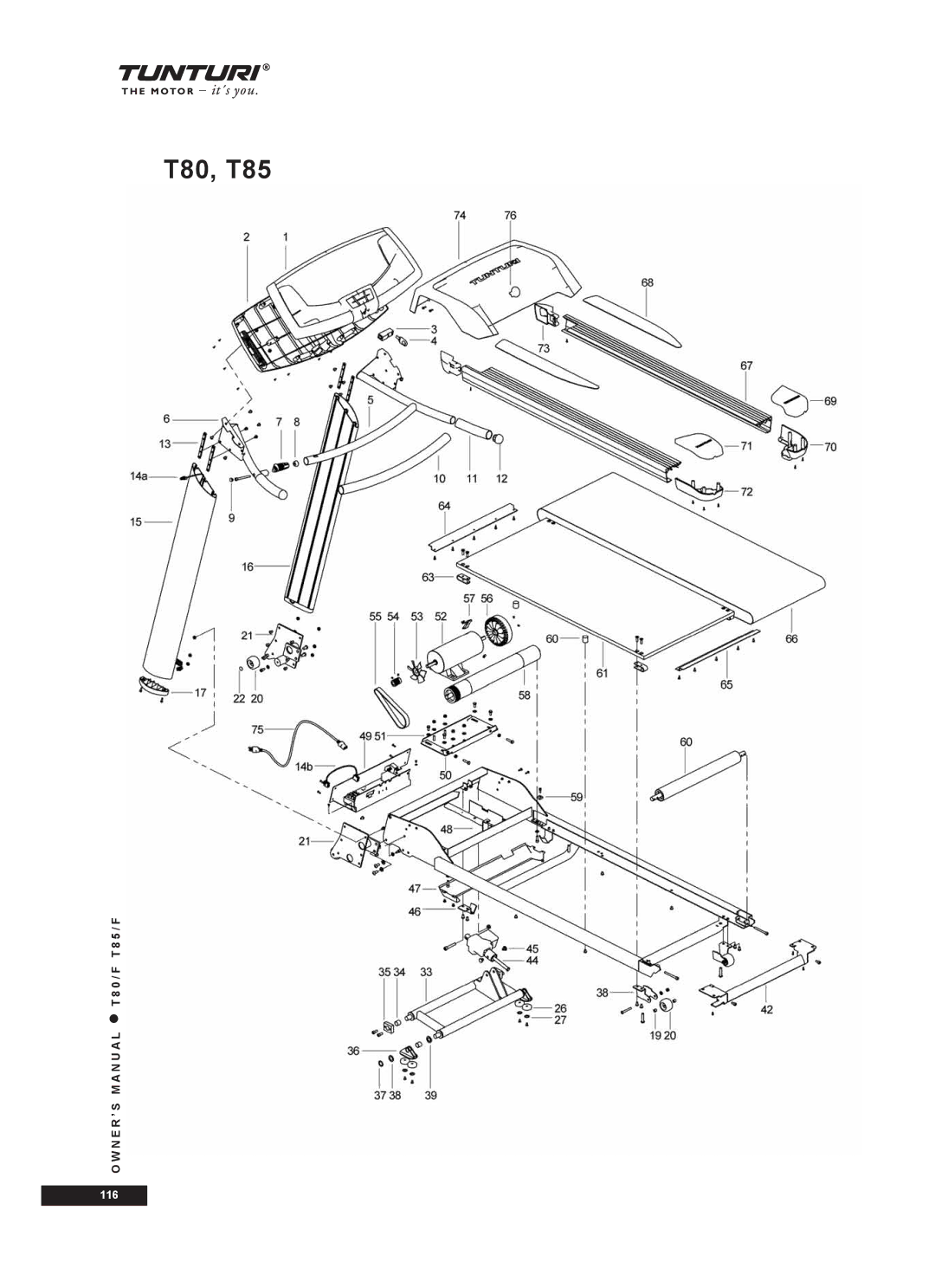 Tunturi T85/F, T80/F owner manual T80, T85 