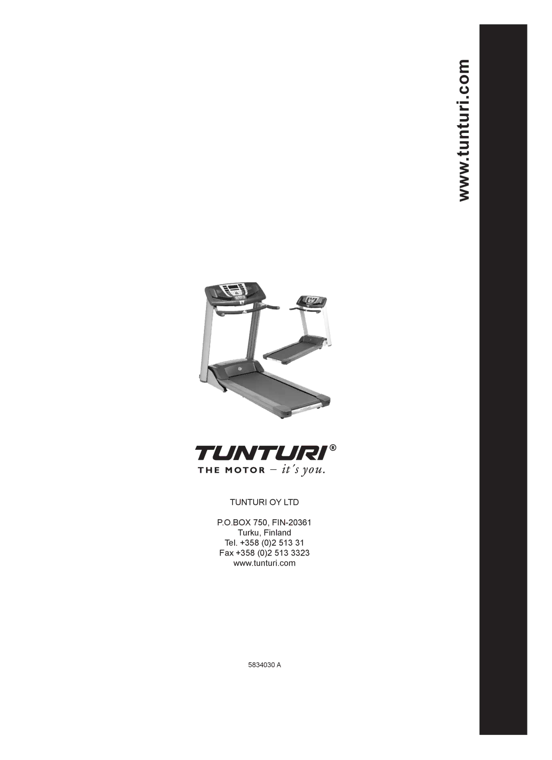 Tunturi T85/F, T80/F owner manual 5834030 a 