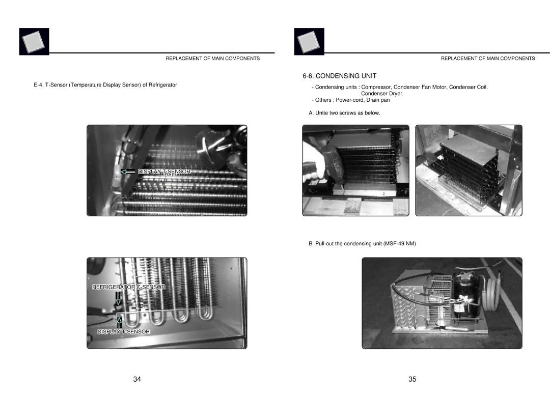 Turbo Air MSR-23G-1, MSR-49N, MSR-49G-2, MSR-23NM, MSF-23NM, MSF-49NM Condensing Unit, Display T-SENSOR Refrigerator C-SENSOR 