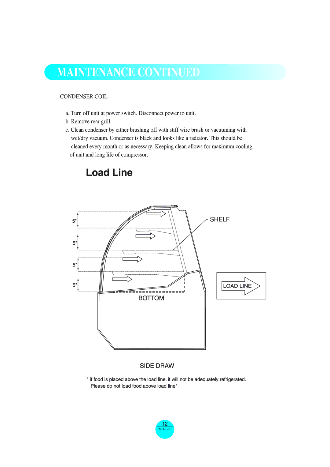 Turbo Air TCB-5R manual Maintenance, Condenser Coil 