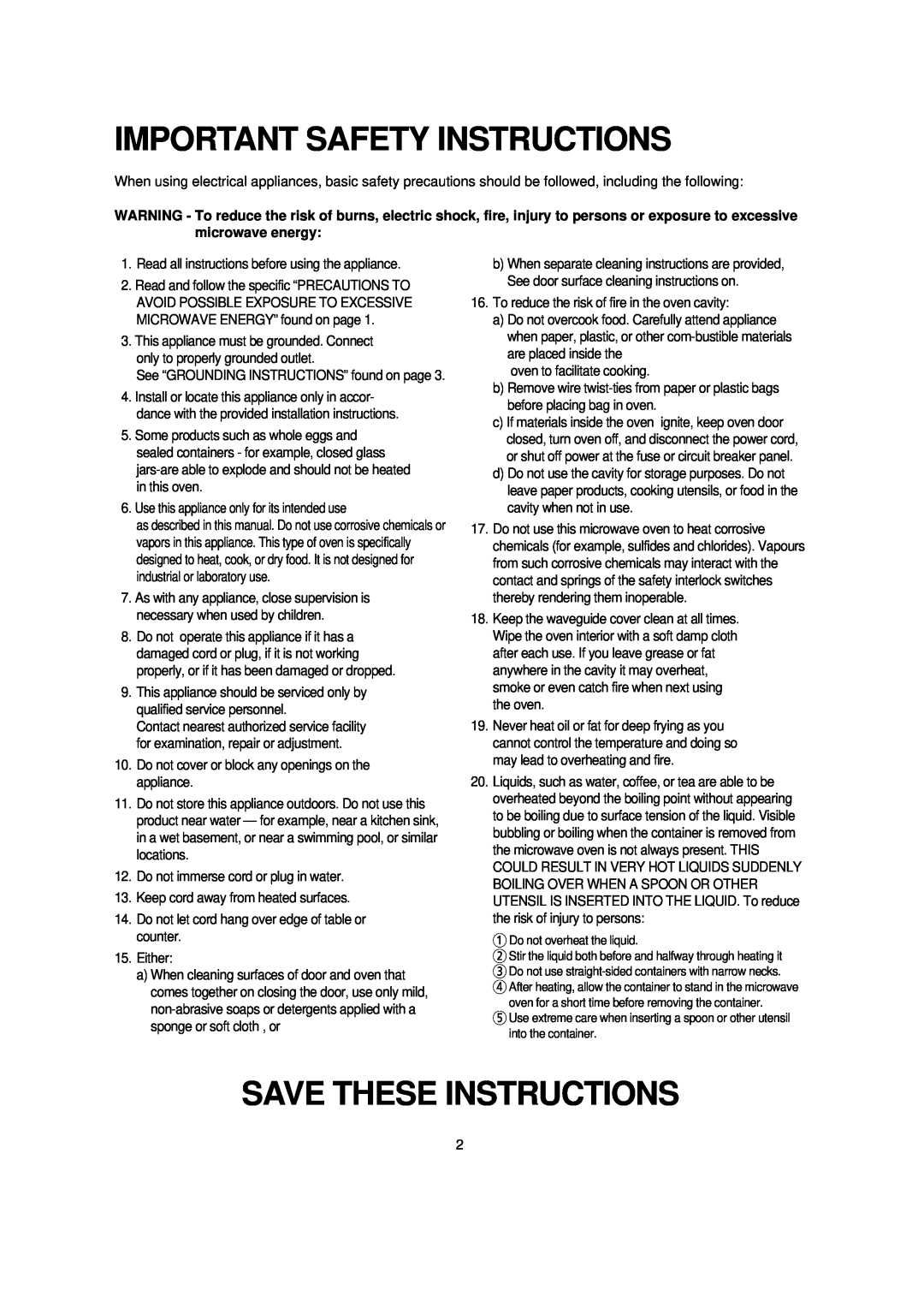 Turbo Air TMW-1100E manual Important Safety Instructions, Save These Instructions 