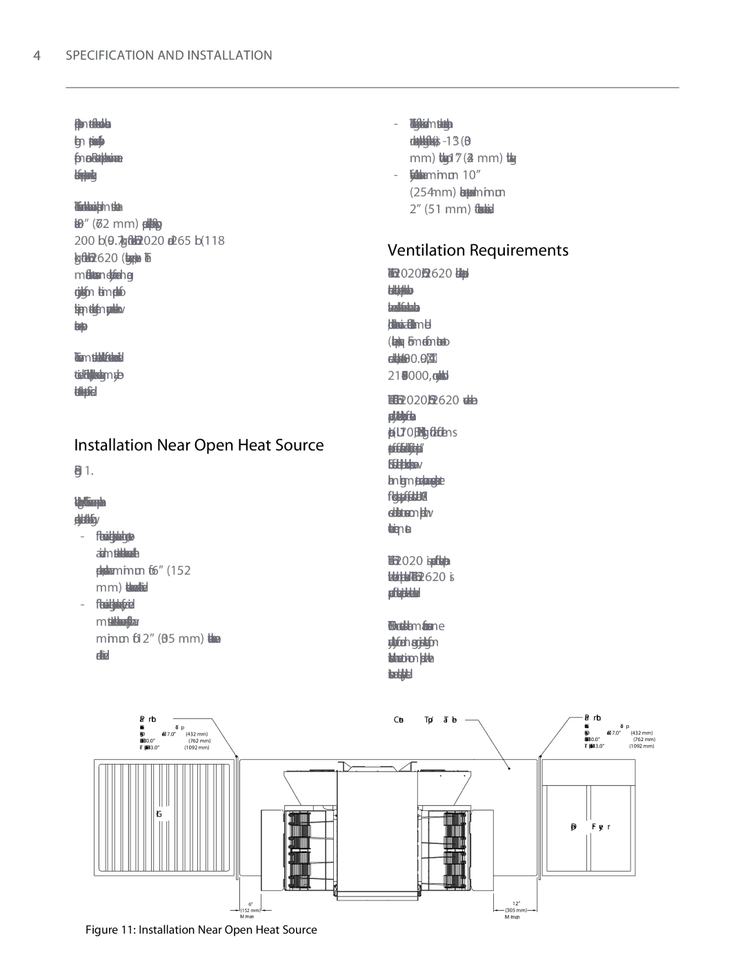 Turbo Chef Technologies 2620, 2020 owner manual Installation Near Open Heat Source, Ventilation Requirements 