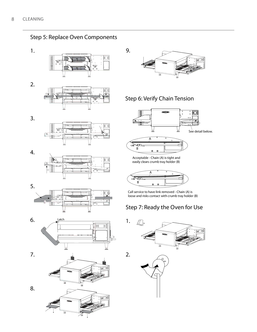 Turbo Chef Technologies 2620, 2020 owner manual Replace Oven Components, Verify Chain Tension 