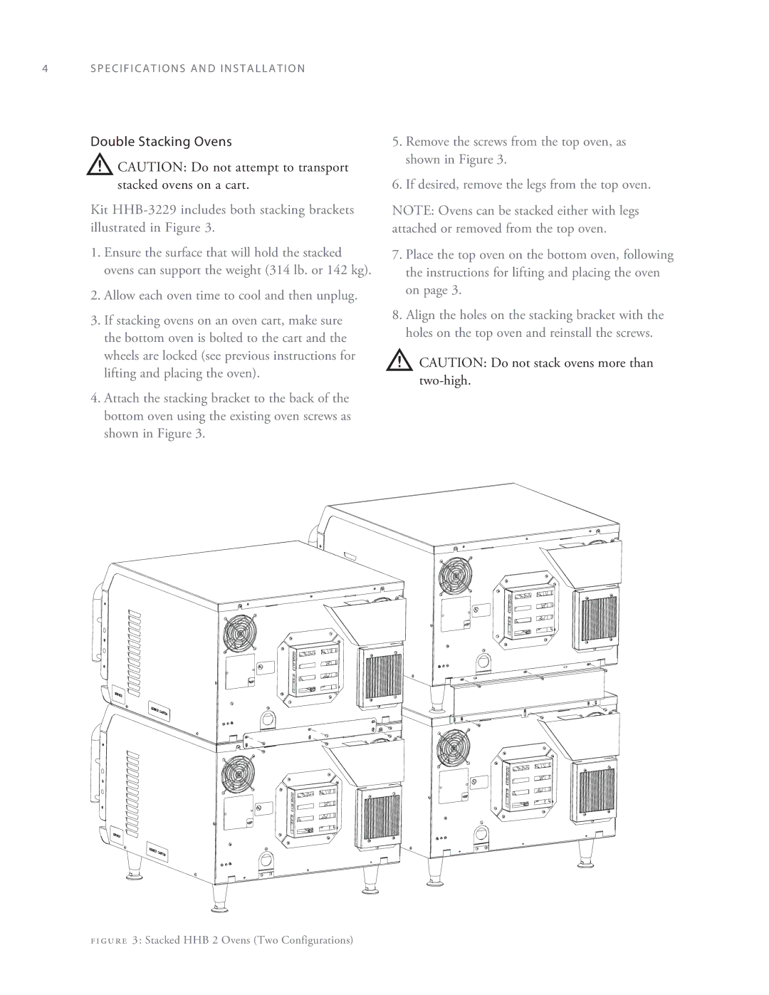 Turbo Chef Technologies 2TM manual Double Stacking Ovens, Stacked HHB 2 Ovens Two Configurations 