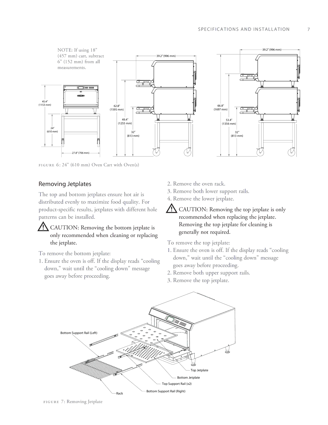 Turbo Chef Technologies 2TM manual Removing Jetplates, 24 610 mm Oven Cart with Ovens 