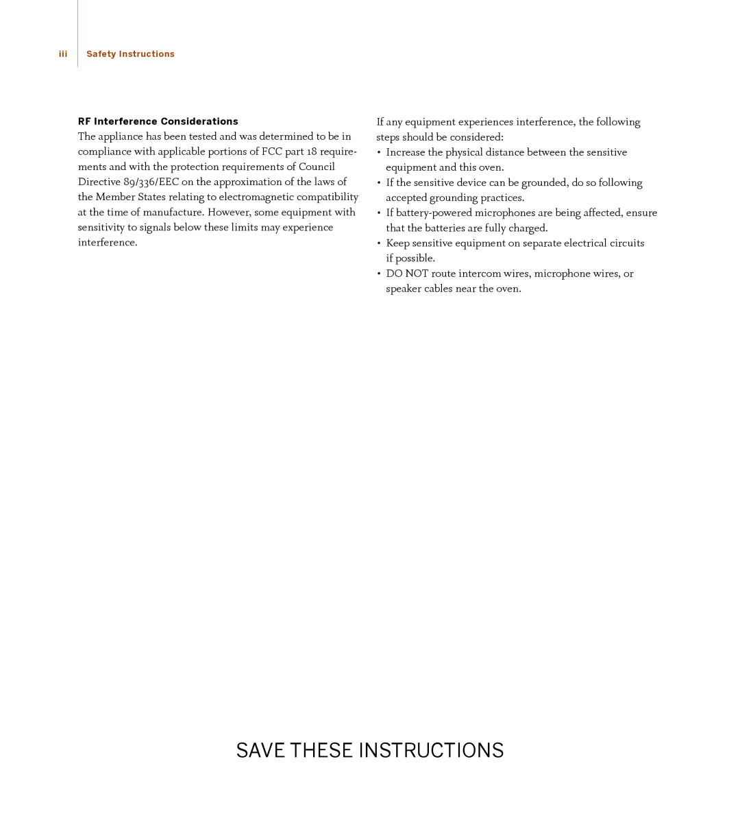 Turbo Chef Technologies 30 manual RF Interference Considerations 