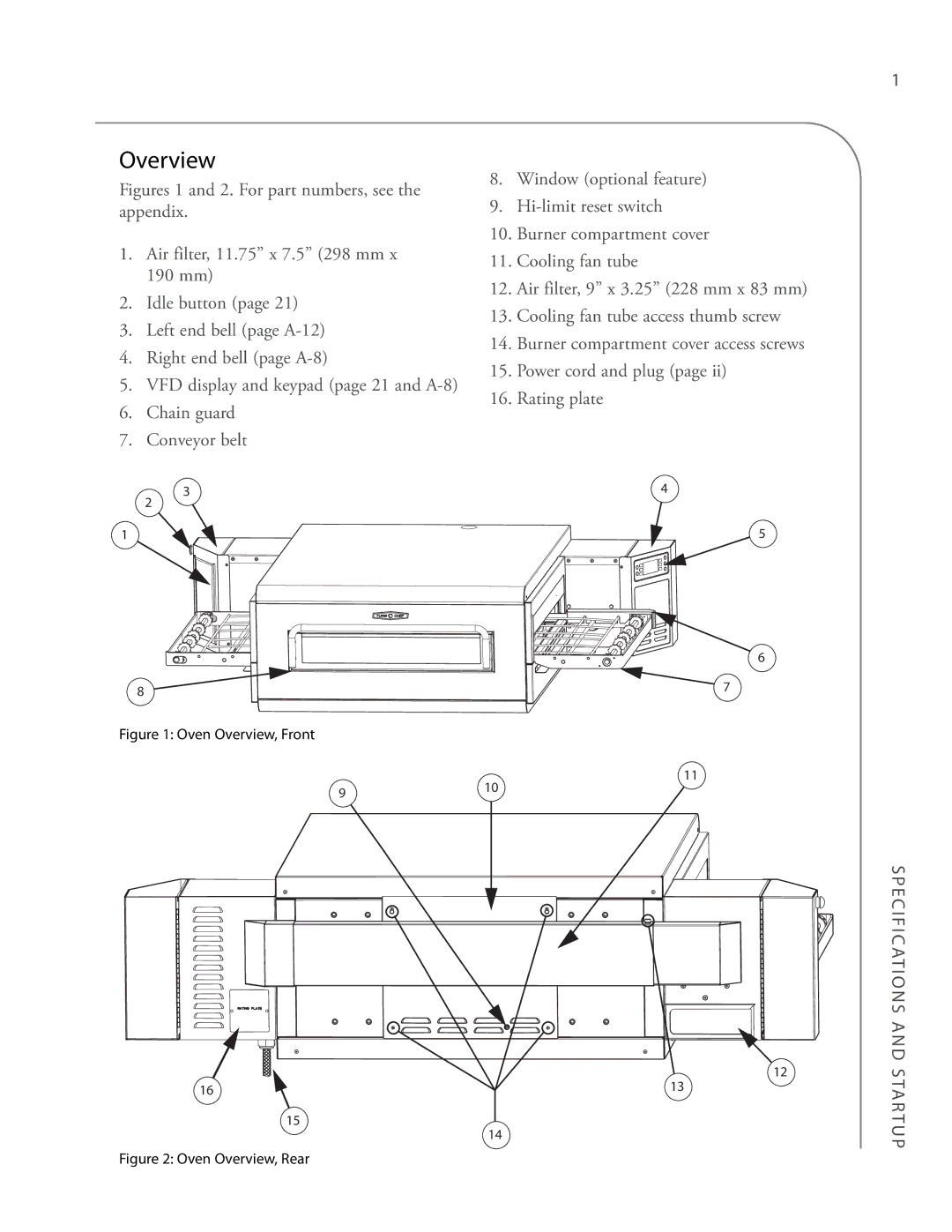 Turbo Chef Technologies 3240 manual Oven Overview, Front 