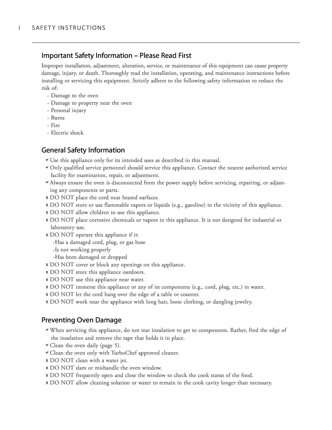 Turbo Chef Technologies 3240 manual Important Safety Information - Please Read First, General Safety Information 