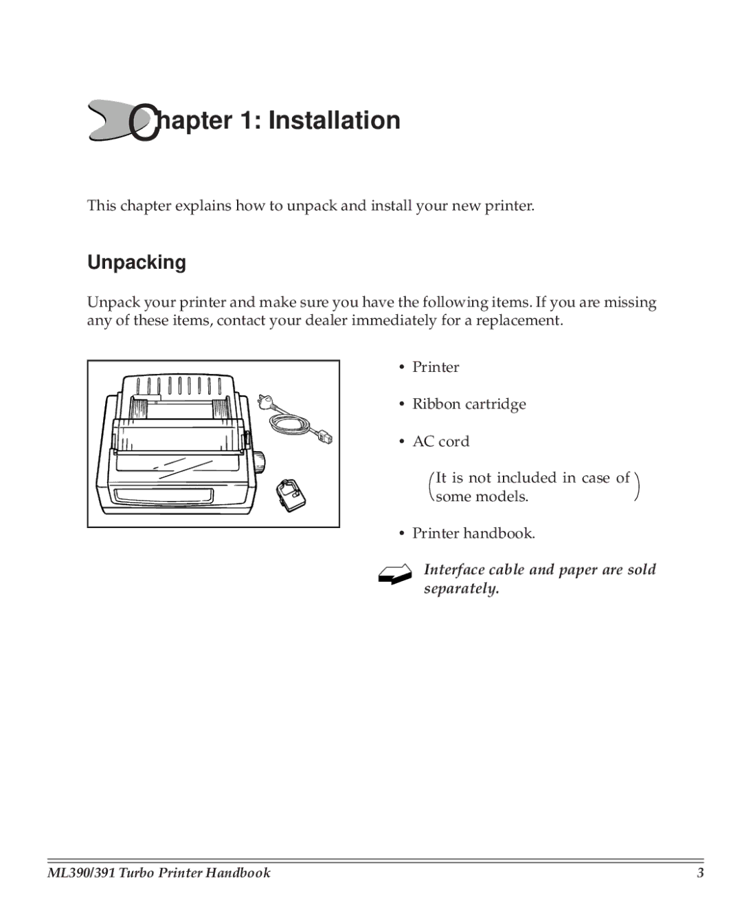 Turbo Chef Technologies 390/391 manual Installation, Unpacking 