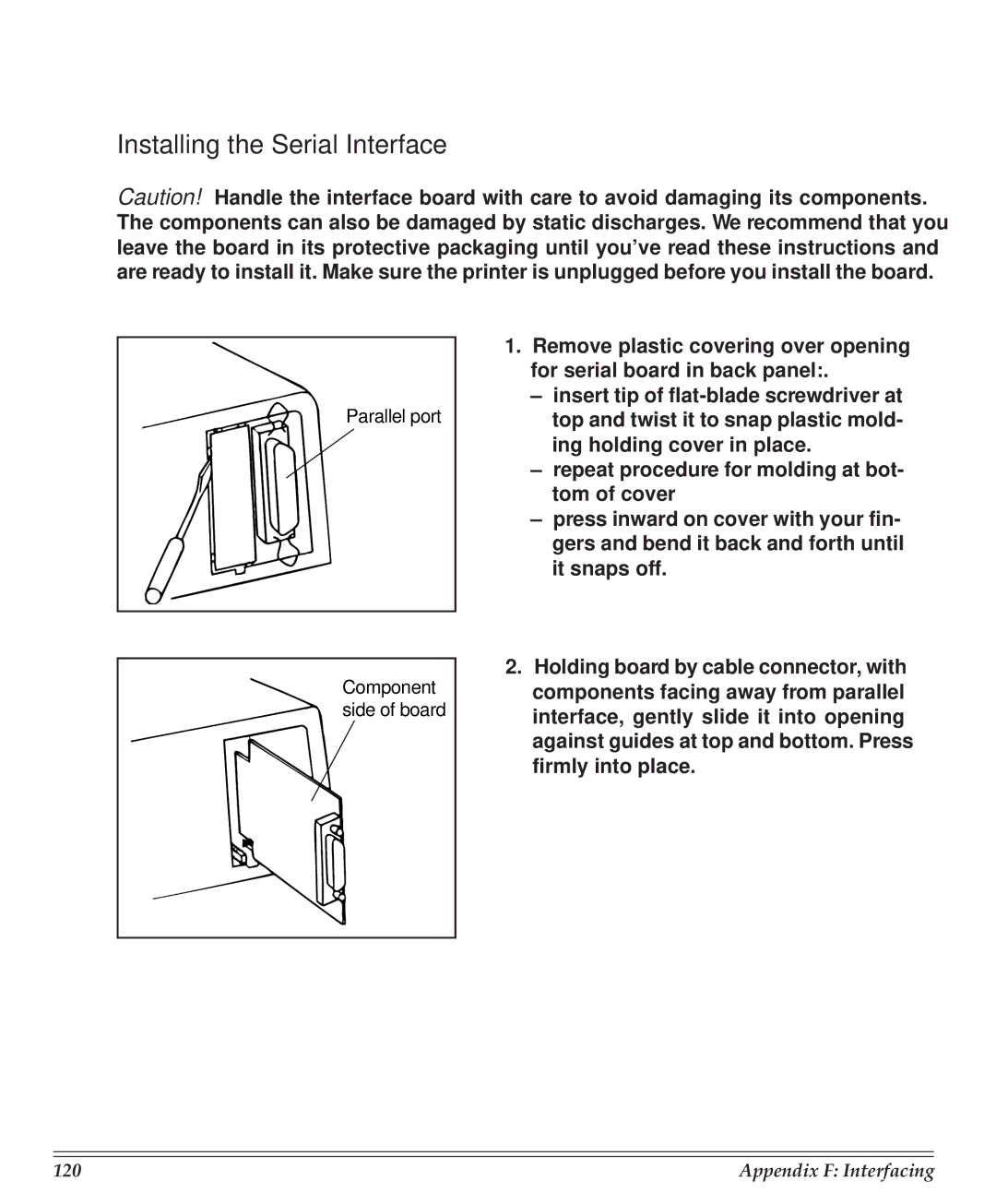 Turbo Chef Technologies 390/391 manual Installing the Serial Interface 