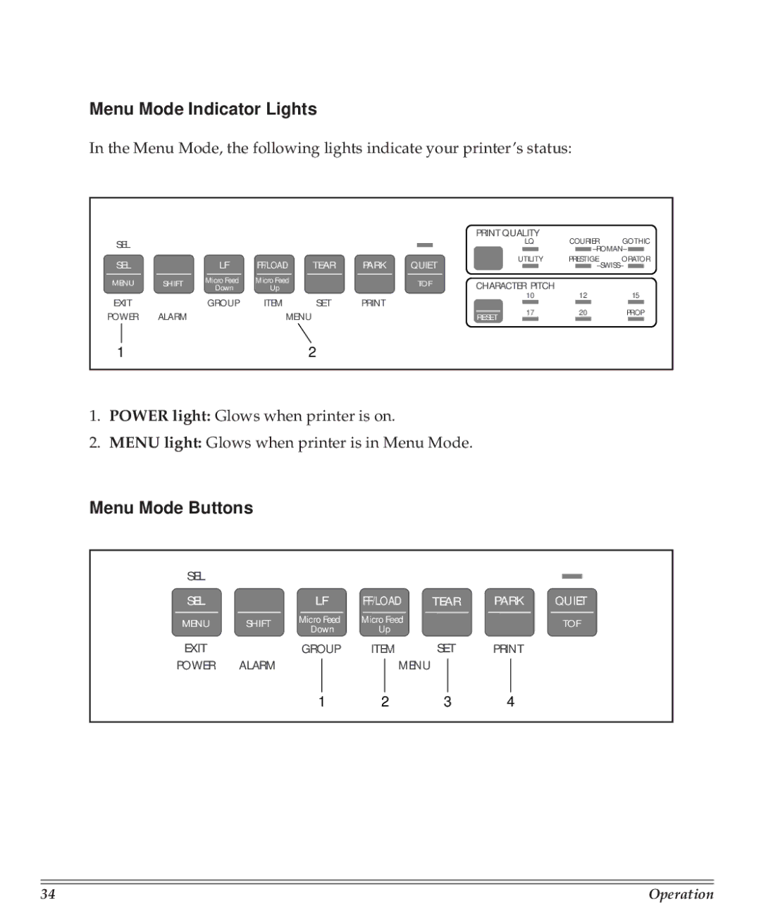 Turbo Chef Technologies 390/391 manual Menu Mode Indicator Lights, Menu Mode Buttons 