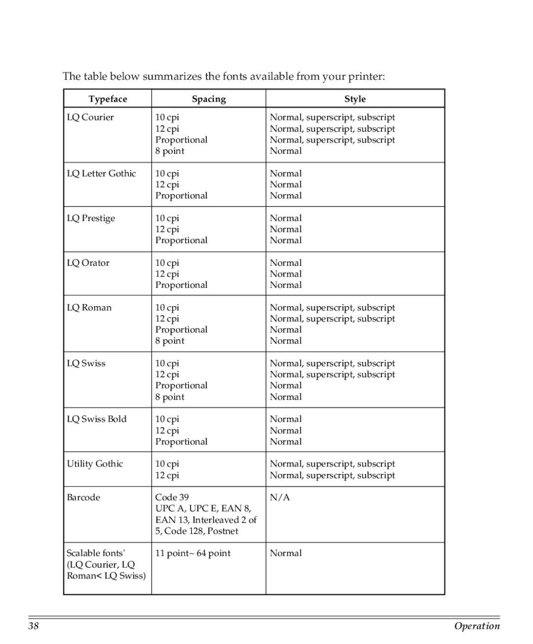 Turbo Chef Technologies 390/391 manual Typeface Spacing Style, Upc A, Upc E, Ean 