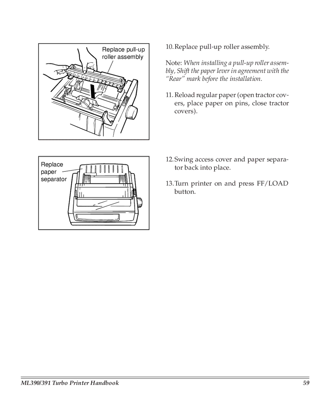 Turbo Chef Technologies 390/391 manual Replace pull-up roller assembly 