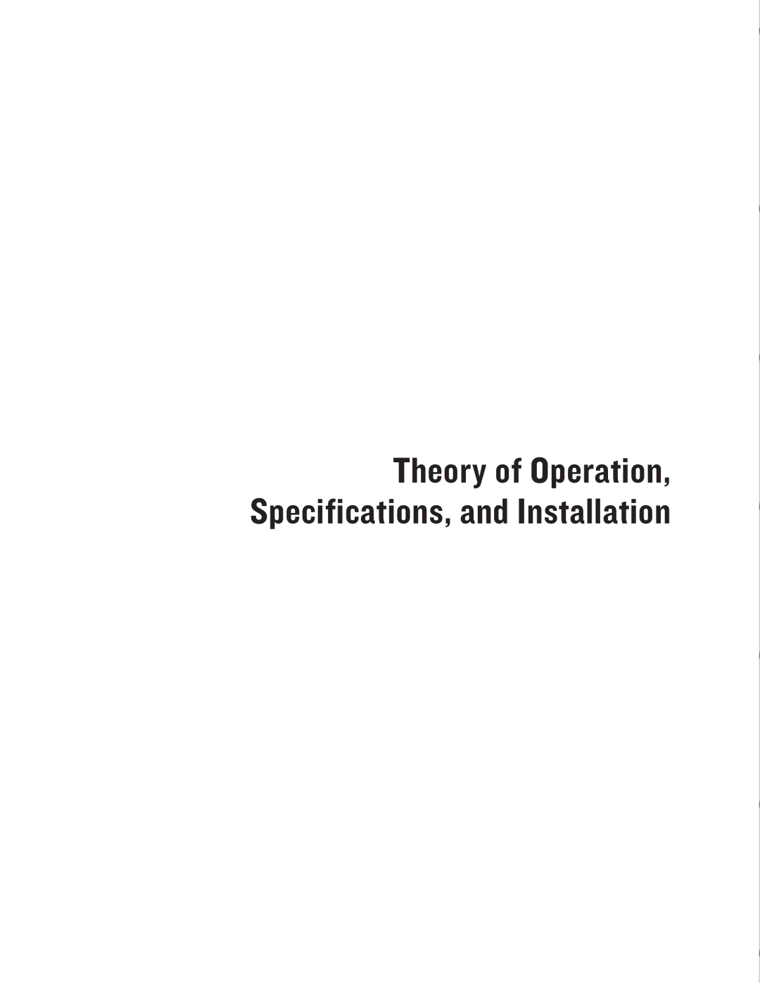 Turbo Chef Technologies HHB-8028, HHB-8136, HHB-8029, HHB-8134 Theory of Operation, Specifications, and Installation 