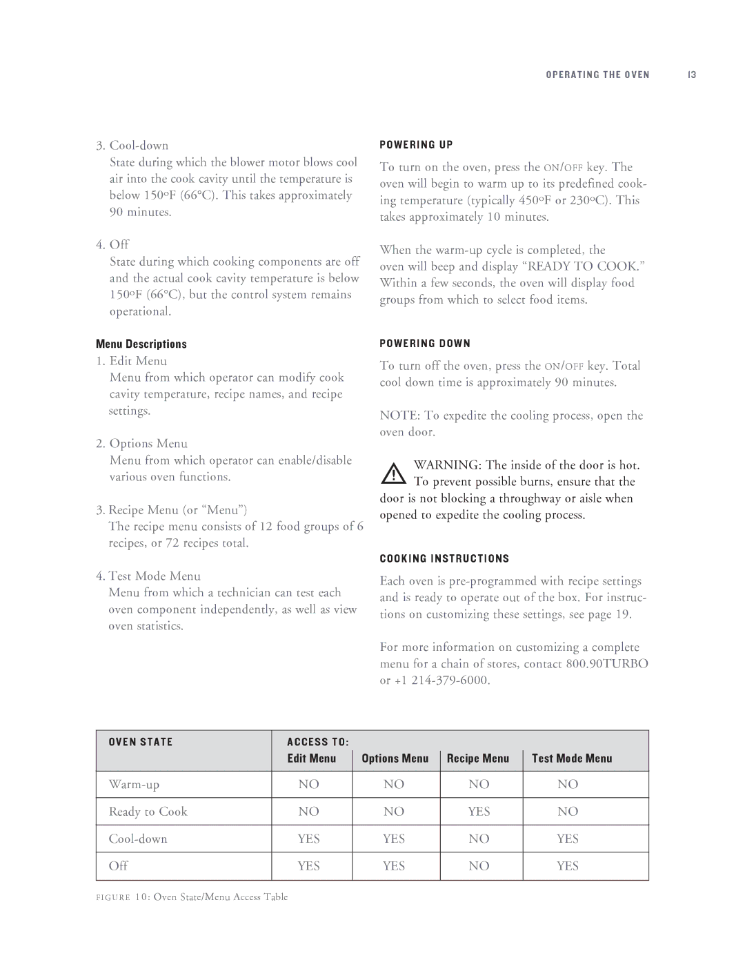 Turbo Chef Technologies HHB-8114, HHB-8708 owner manual Menu Descriptions, Edit Menu, Recipe Menu Test Mode Menu 