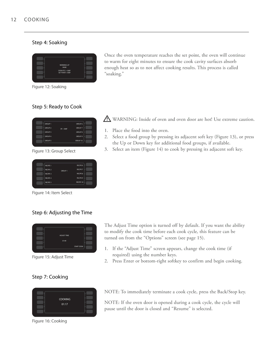 Turbo Chef Technologies i3, i5 owner manual Cooking 