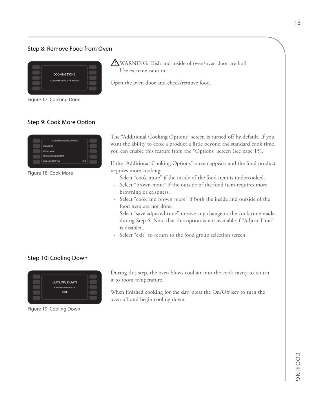 Turbo Chef Technologies i5, i3 owner manual Remove Food from Oven 