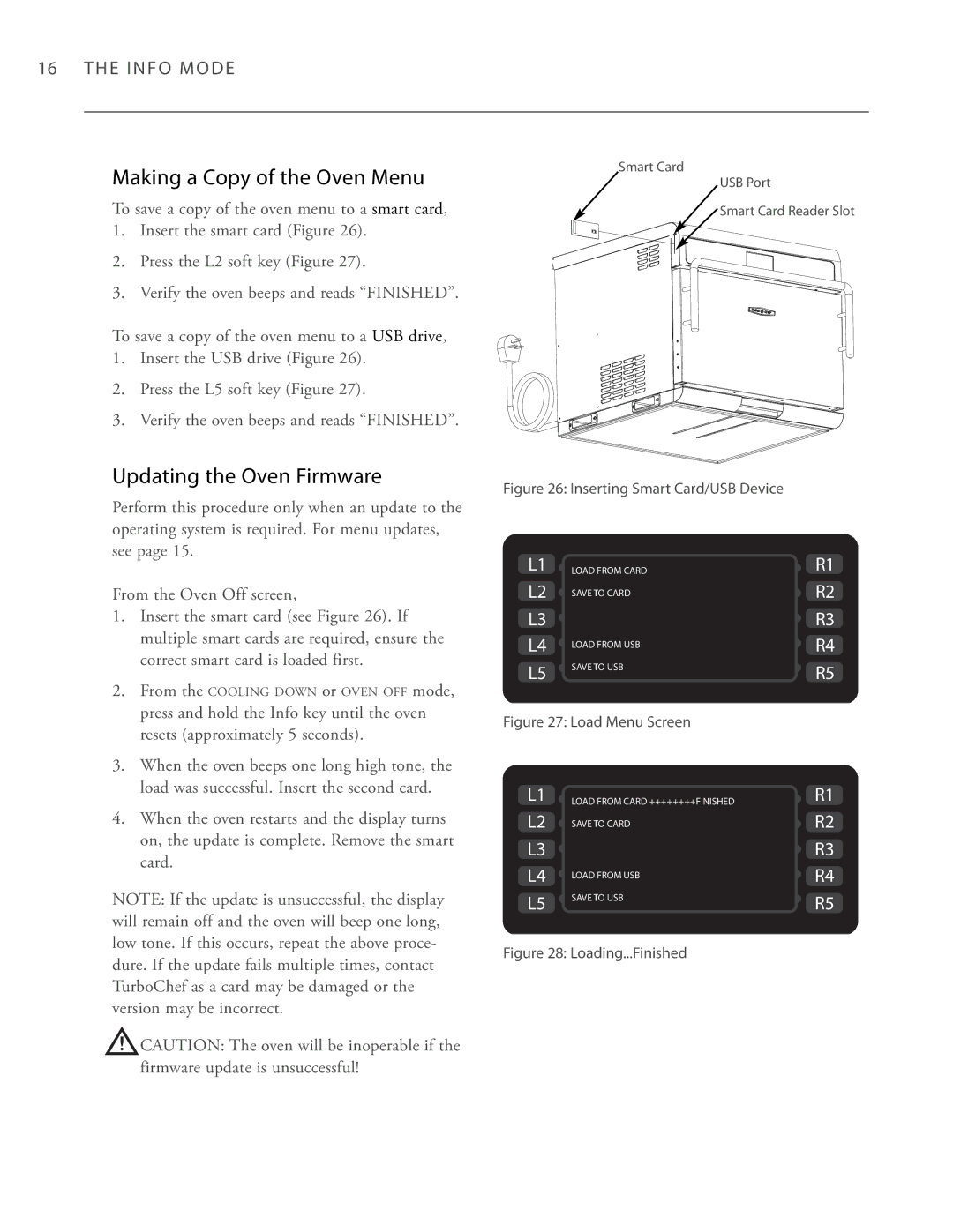 Turbo Chef Technologies i3, i5 owner manual Making a Copy of the Oven Menu, Updating the Oven Firmware 