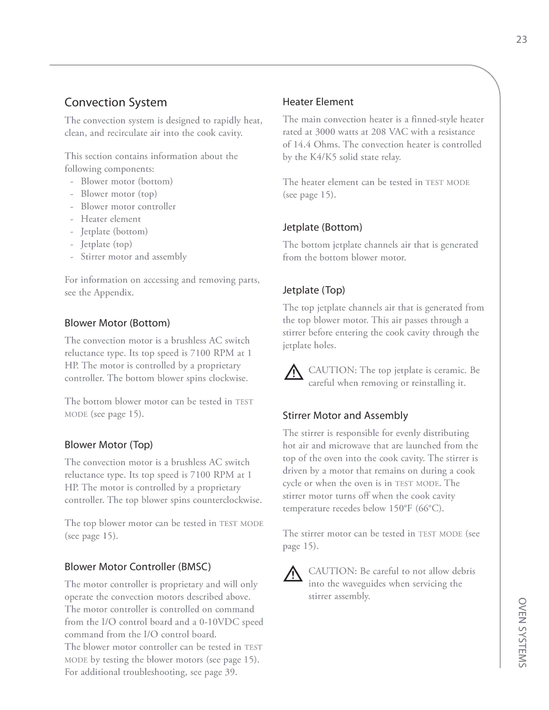 Turbo Chef Technologies i5 service manual Convection System 