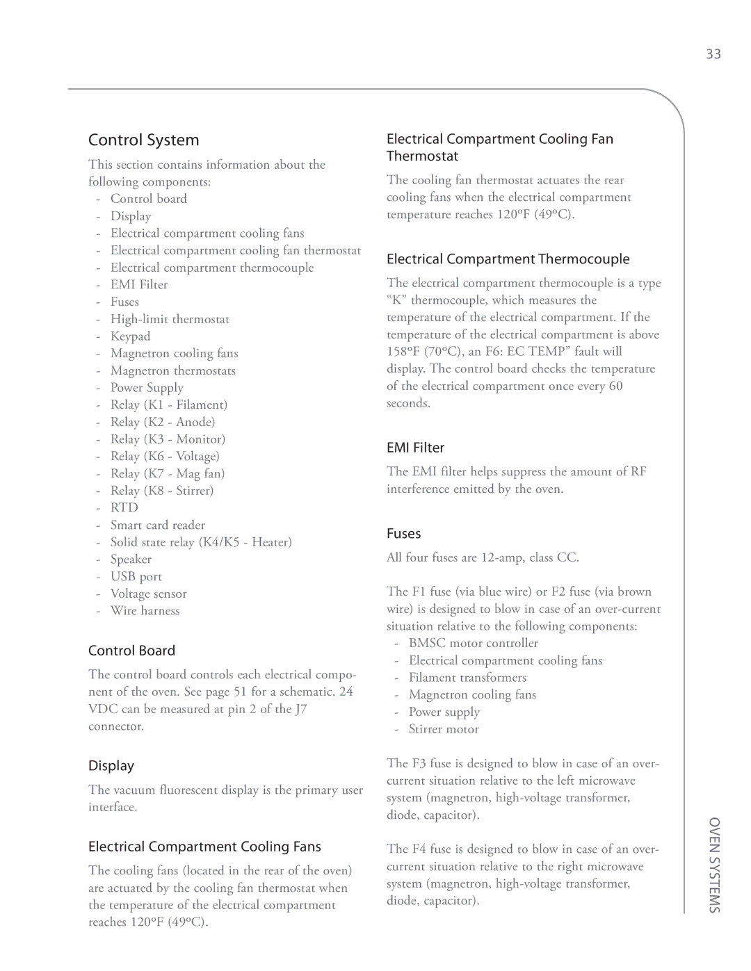 Turbo Chef Technologies i5 service manual Control System 