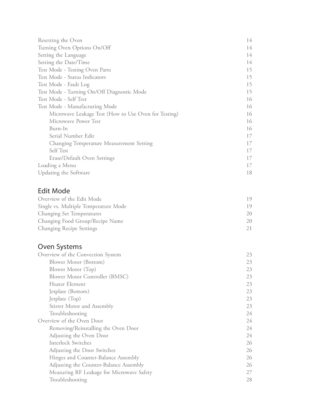 Turbo Chef Technologies i5 service manual Edit Mode, Oven Systems 