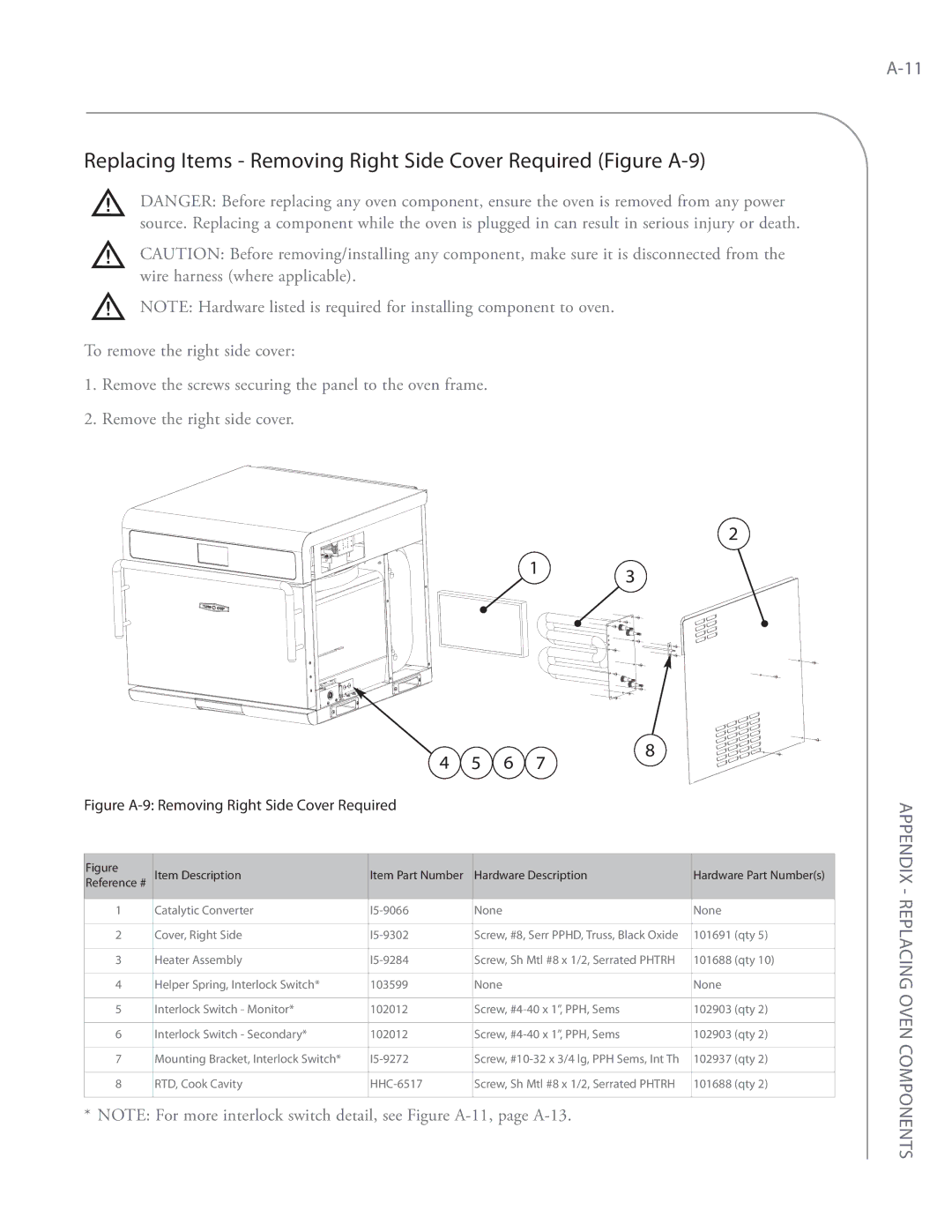 Turbo Chef Technologies i5 service manual Replacing Oven Components 