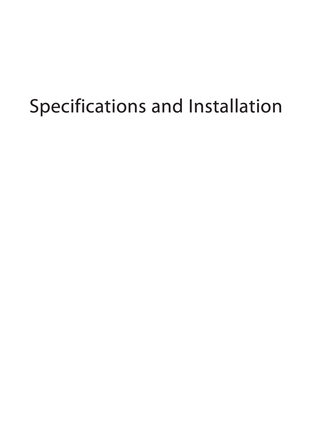 Turbo Chef Technologies i5 service manual Specifications and Installation 
