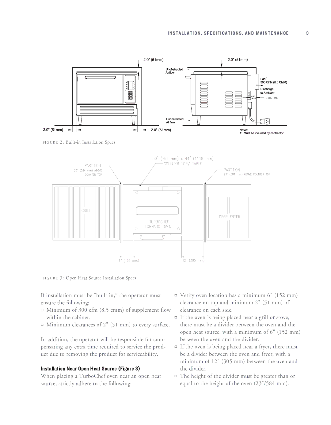 Turbo Chef Technologies NGC-1007 service manual Installation Near Open Heat Source Figure 