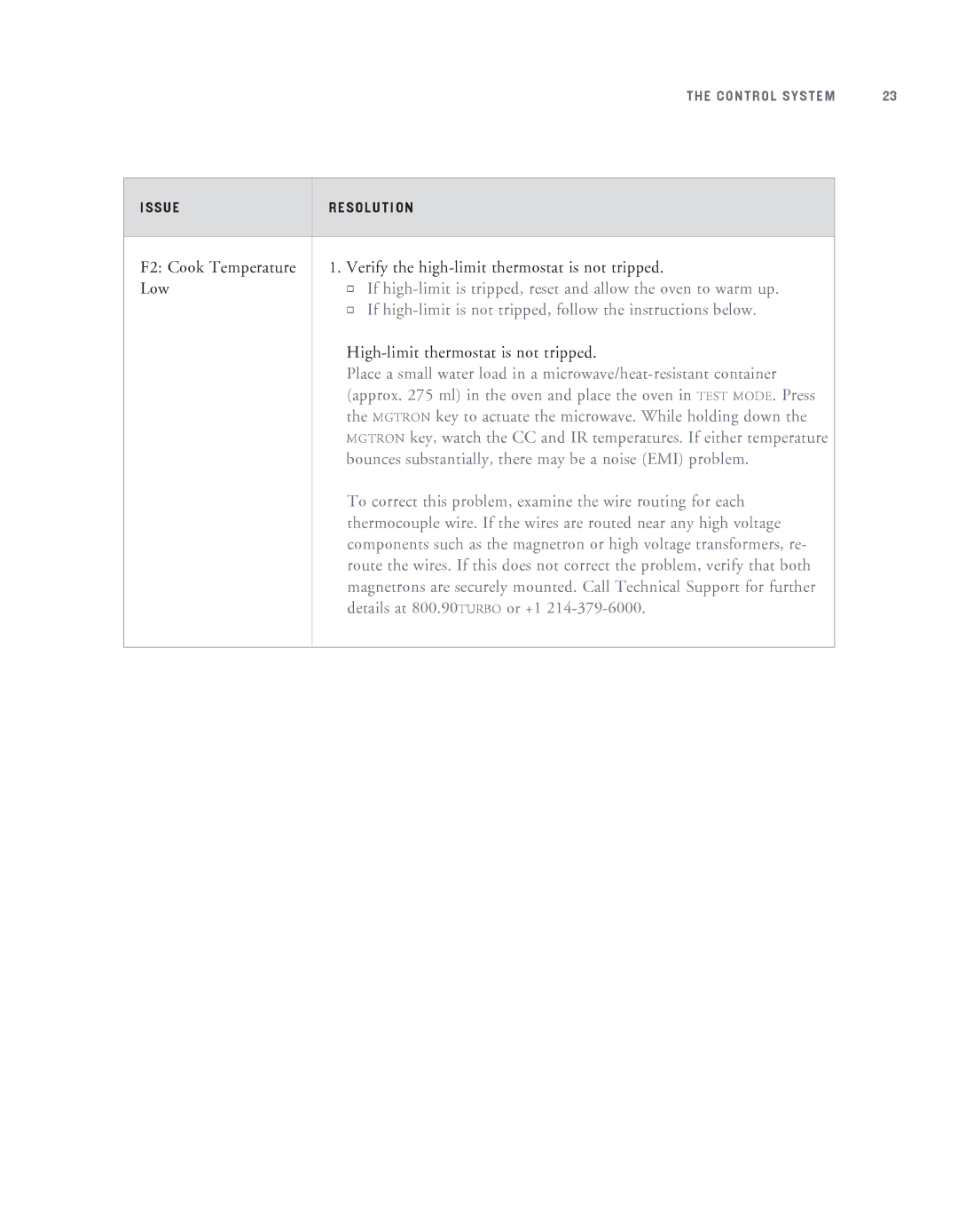 Turbo Chef Technologies NGC-1007 service manual If high-limit is not tripped, follow the instructions below 