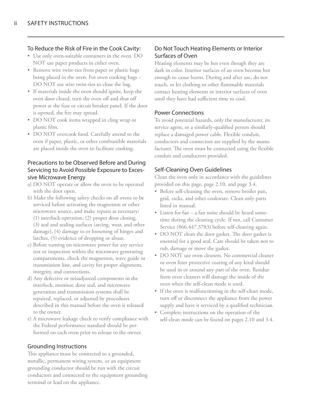 Turbo Chef Technologies Residential Single and Double Wall Oven service manual Surfaces of Oven, Power Connections 