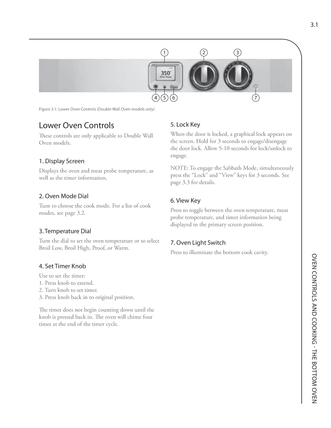 Turbo Chef Technologies Residential Single and Double Wall Oven service manual Lower Oven Controls 