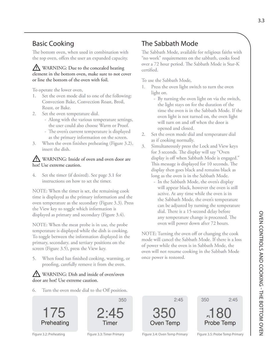 Turbo Chef Technologies Residential Single and Double Wall Oven service manual 175, Sabbath Mode 