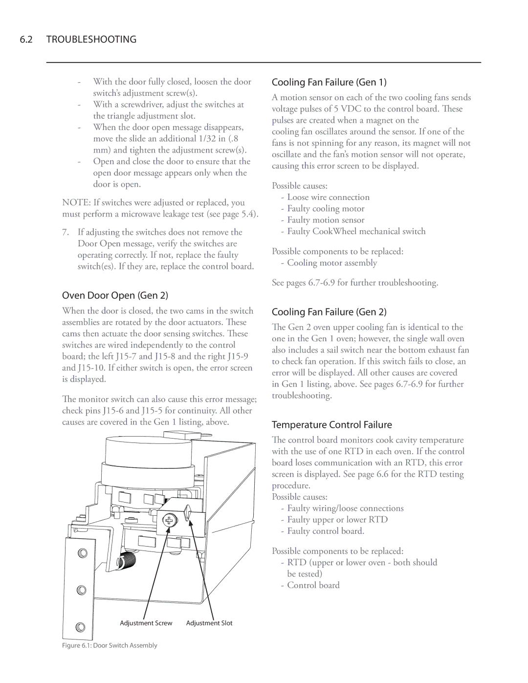 Turbo Chef Technologies Residential Single and Double Wall Oven Cooling Fan Failure Gen, Temperature Control Failure 