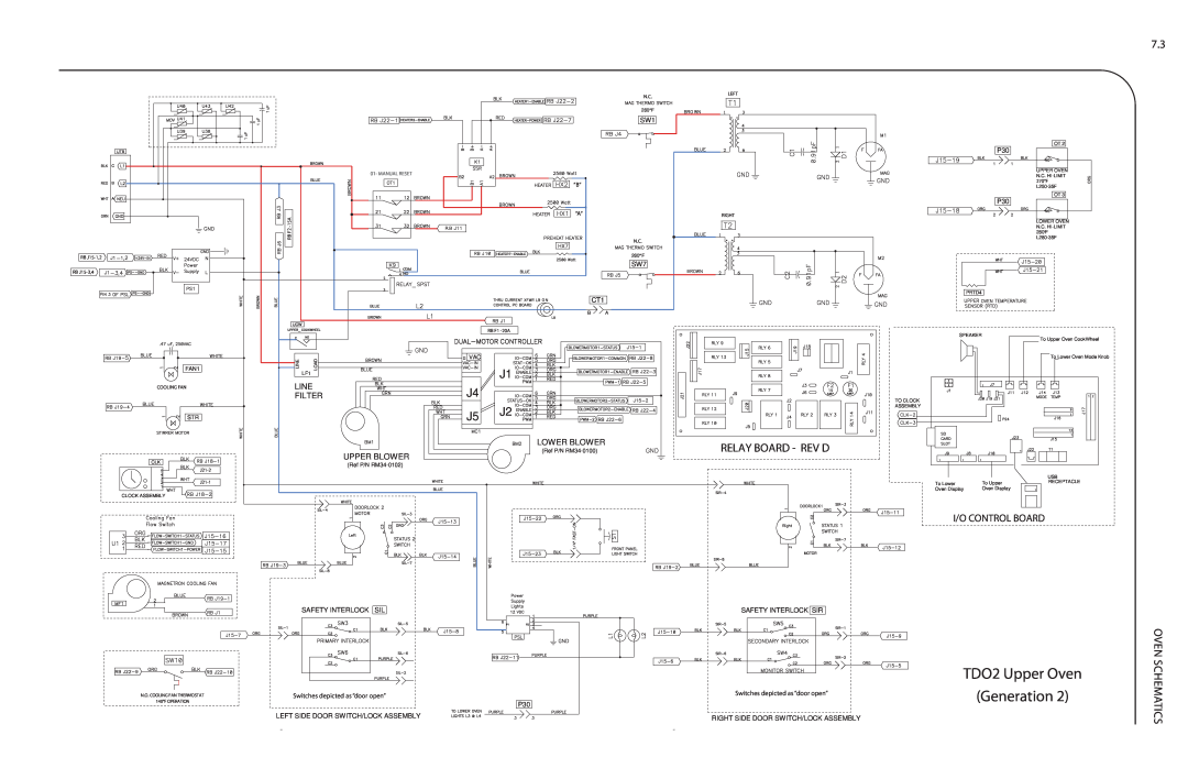 Turbo Chef Technologies Residential Single and Double Wall Oven TDO2 Upper Oven Generation, Oven Schematics, Manual Reset 