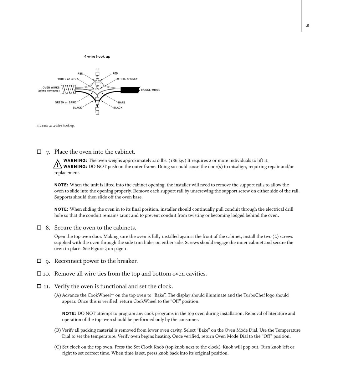 Turbo Chef Technologies TD030* 208 installation instructions Wire hook up 